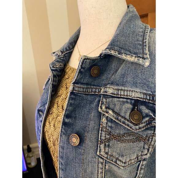 VTG Abercrombie & Fitch‎ Slim Fit Denim Jacket Women Small Med Wash Button Up - Picture 5 of 16